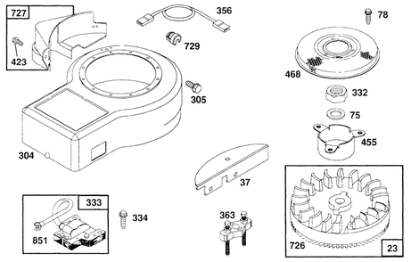 Blower Hsg, Elect, Flywheel Diagram and Parts List for 257702-4005-XX  Briggs and Stratton Engine